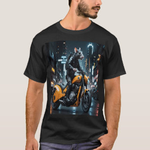 Camiseta Night Adventure: The Motorcycling Rat in the City