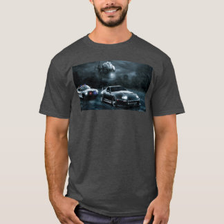 Camiseta Night Chase with Speeding Sports Car retro
