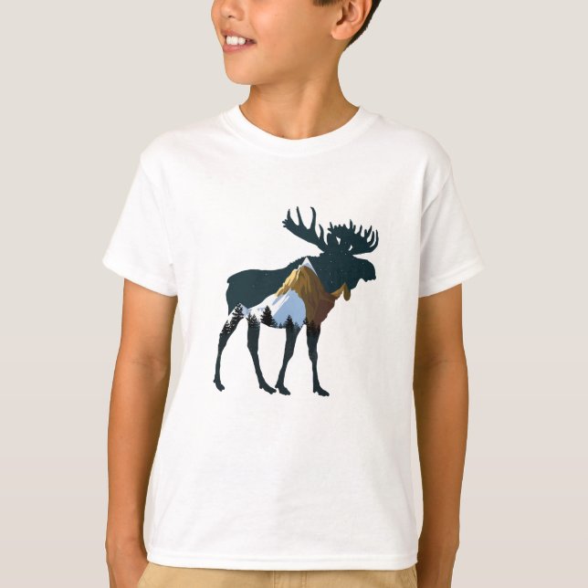 Camiseta Night Forest Moose (Frente)