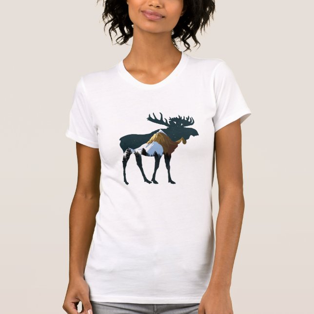 Camiseta Night Forest Moose (Frente)