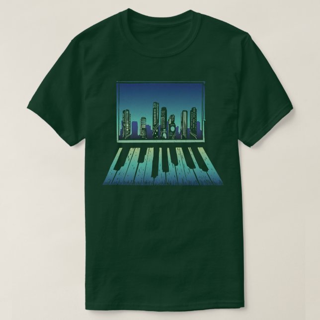 Camiseta Night Skyline Piano346 (Frente do Design)