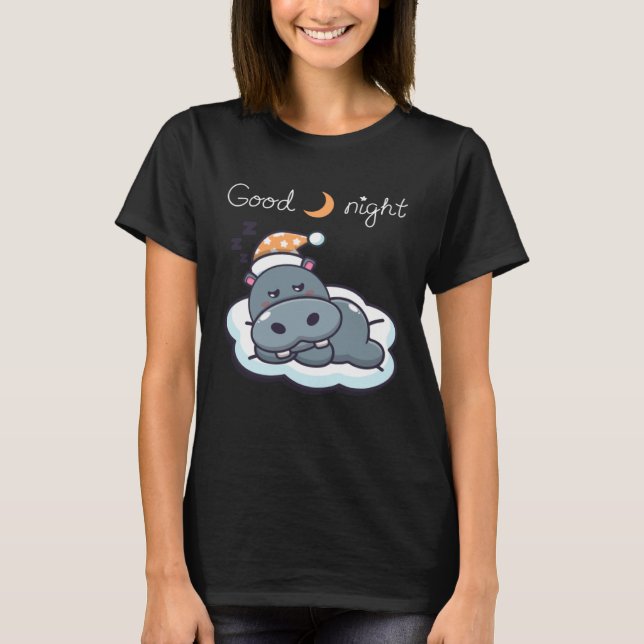 Camiseta night sleeping dreaming baby hippo (Frente)