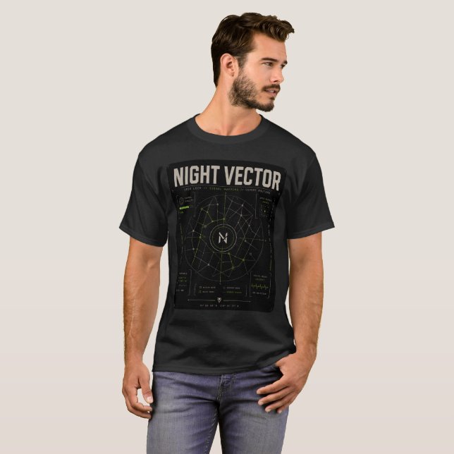 Camiseta Night Vector | Grid Lock Signal Mapping tee (Frente Completa)