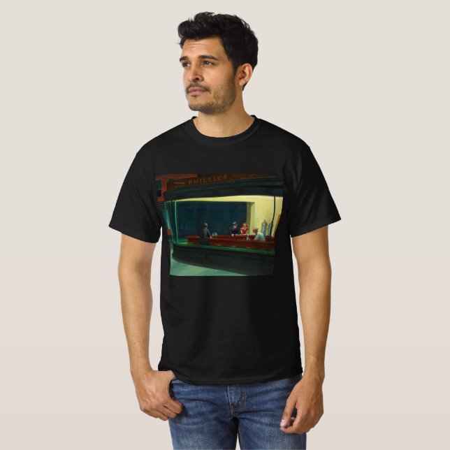 Camiseta Nighthawks pintura de Edward Hopper  (Frente Completa)