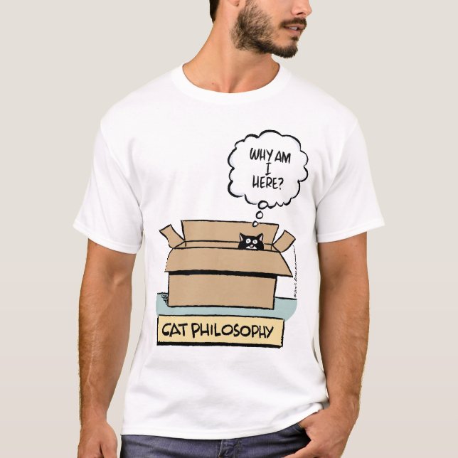 Camiseta Nightie ocasional da filosofia do gato (Frente)