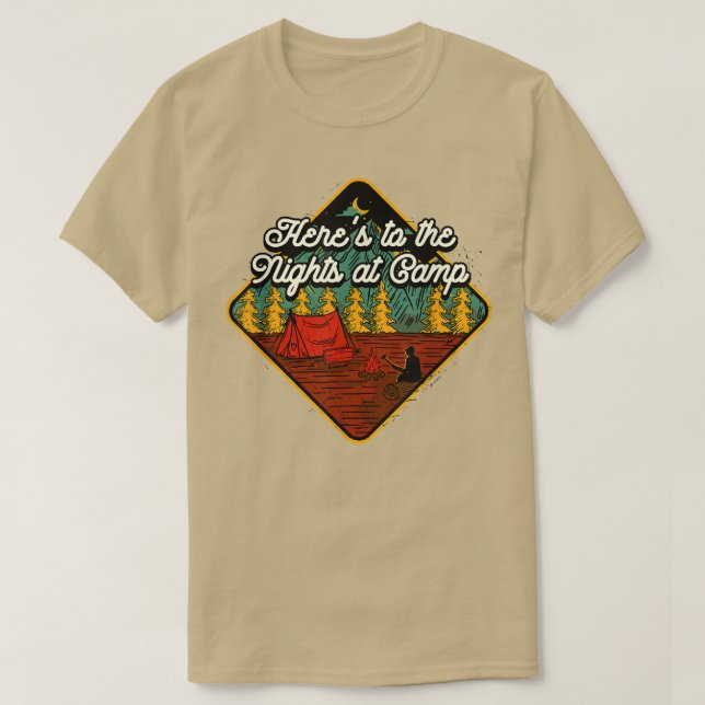 Camiseta Nights at Camp Camping Forest Camper Woods Vacatio (Frente do Design)