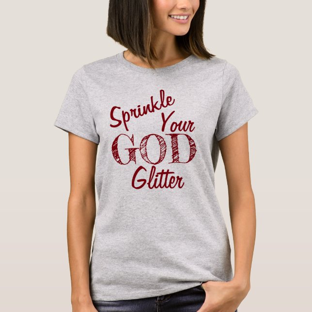 Camiseta "Nikki" Sprinkle Seu Deus Glitter Original VINHO (Frente)