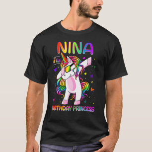 Camiseta Nina Do Aniversário Princesa Garota Dabbing Unicor