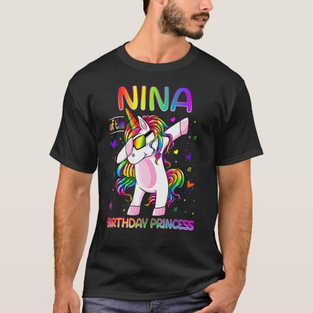 Camiseta Nina Do Aniversário Princesa Garota Dabbing Unicor (Frente)