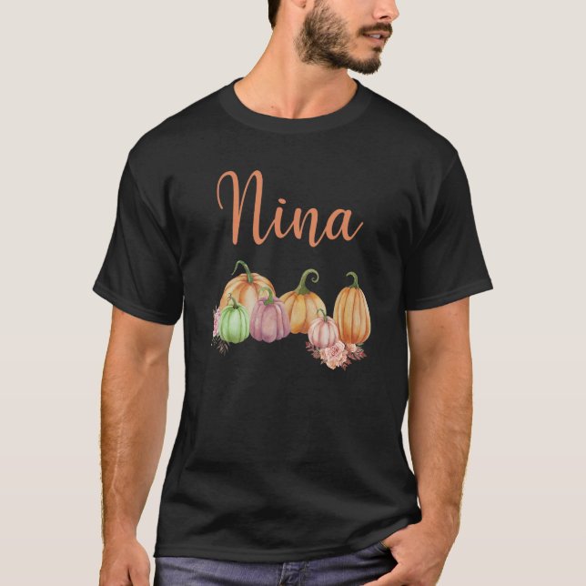 Camiseta Nina Do Pequeno Pumpkin Primeiro Aniversário Da Au (Frente)