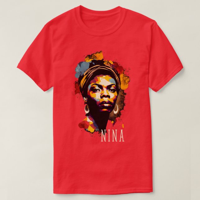 Camiseta Nina Simone Splash (Frente do Design)