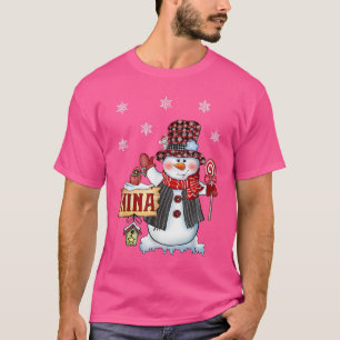 Camiseta Nina Snowman - Papais noeis de Xadrez Vermelha Can