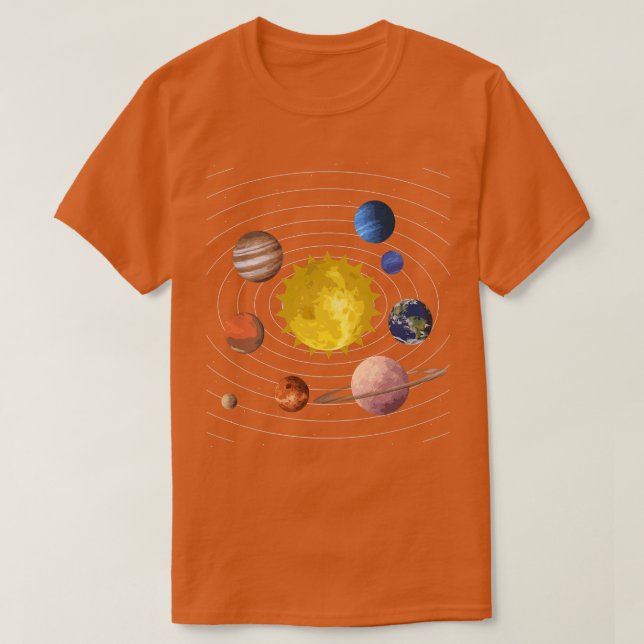 Camiseta Nine Planets Science Outer Space Science Fan Premi (Frente do Design)