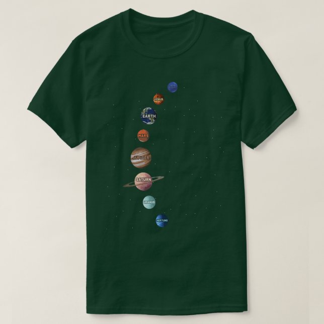 Camiseta Nine Planets Science Outer Space Science Fan Premi (Frente do Design)