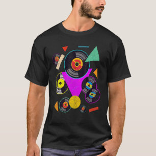 Camiseta Ninet do Partido do Tema do Vinil Music Retro gera