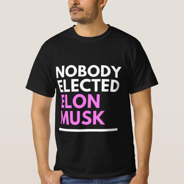 Camiseta Ninguém Eleito Elon Musk Pnk Mens (Frente)