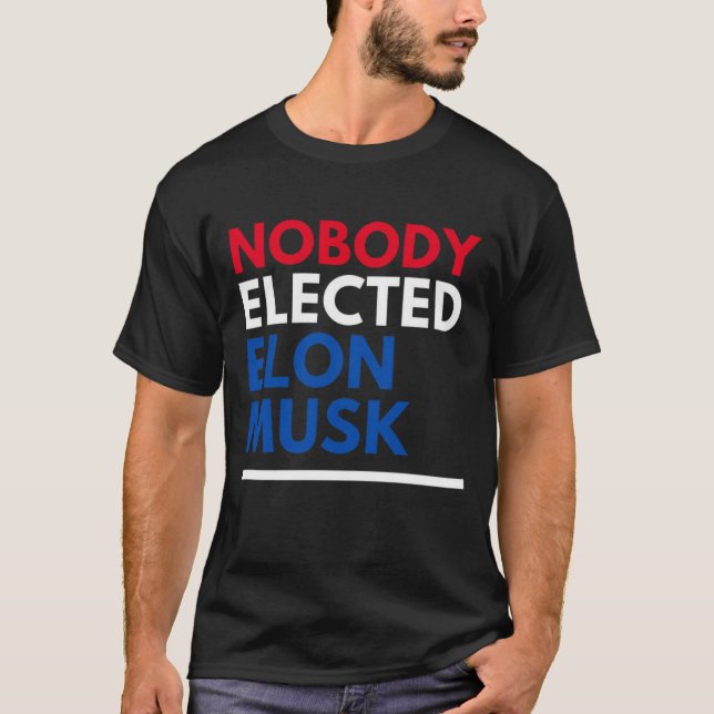 Camiseta Ninguém Eleito Elon Musk Rwb Mens (Frente)