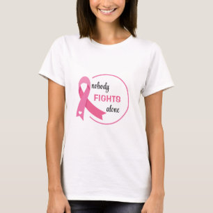 Camiseta Ninguém Luta Sozinha Com A Fita Rosa