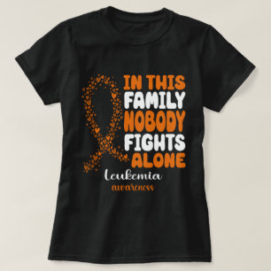 Camiseta Ninguém Luta Sozinho Com Leucemia Laranja De Fita 