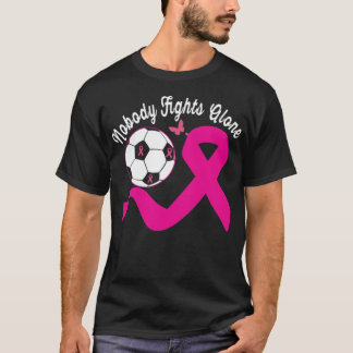 Camiseta Ninguém luta sozinho futebol rosa