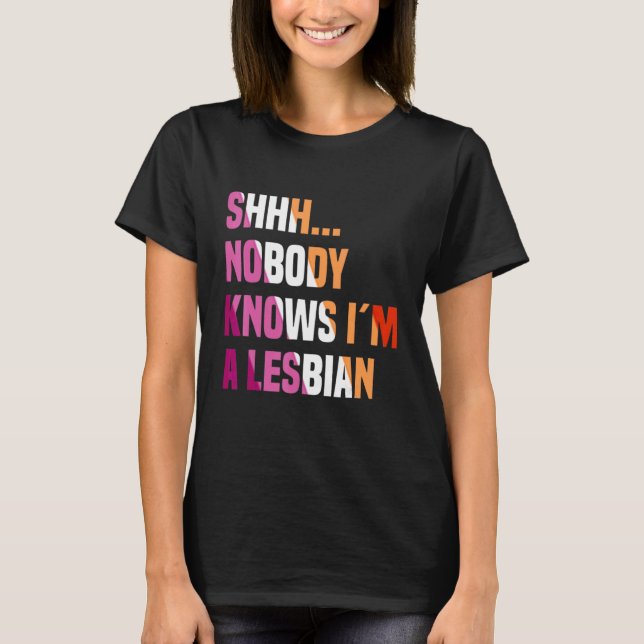 Camiseta Ninguém sabe que sou lésbica lgbt bisexual primo (Frente)