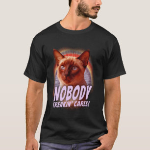 Camiseta Ninguém se Importa Gato Divertido Retro Amante de
