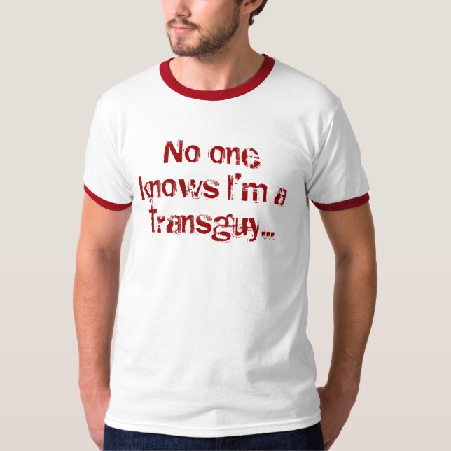 Camiseta Ninguém soube que eu sou um transguy… (Frente)