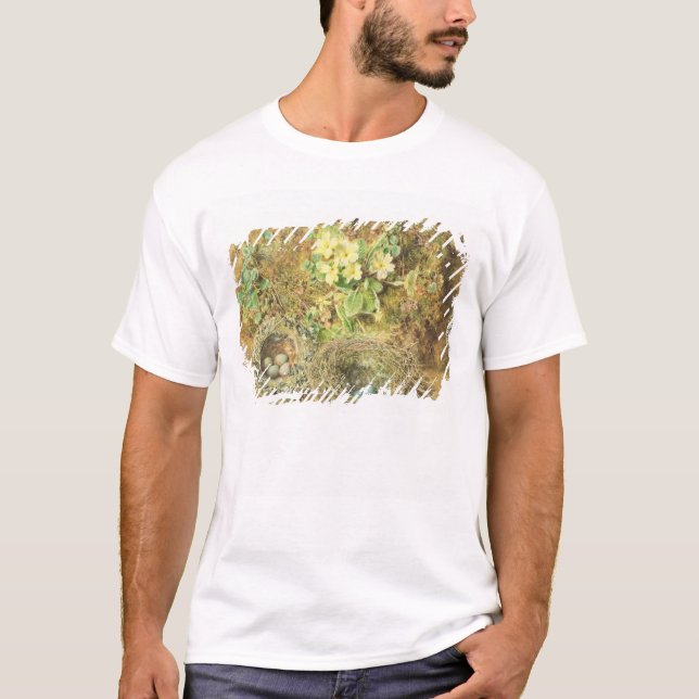 Camiseta Ninhos das prímulas e dos pássaros (Frente)