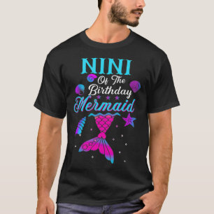 Camiseta Nini Da Família De Sereias De Aniversário _2