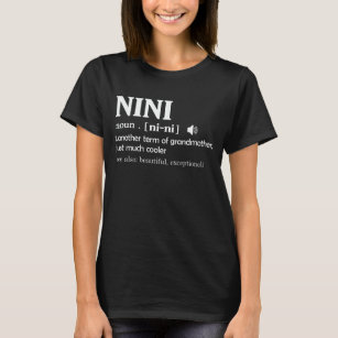 Camiseta Nini Definição Engraçada Avó Dia da Mãe Presente