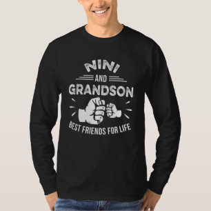 Camiseta Nini E Vovô Correspondendo Fist Bump Melhor Amigo
