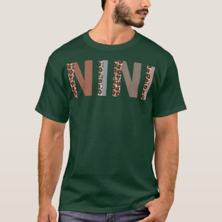Camiseta Nini Leopard Imprima Mãe Dia de as mães Engraçado