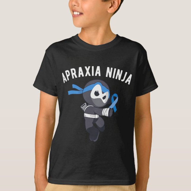 Camiseta Ninja Apraxia Perturbação de Sensibilização Ninjut (Frente)