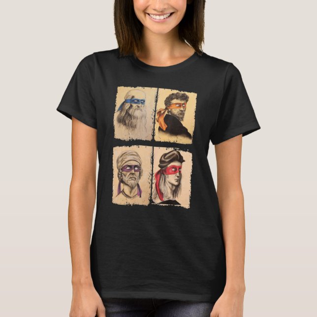 Camiseta Ninja Artists Poster Style Pop (Frente)