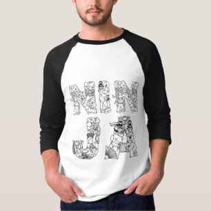 Camiseta Ninja Black Incrível Texto Em Branco