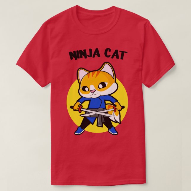 Camiseta Ninja Cat Cats Gift Dizendo Pão Gato (Frente do Design)