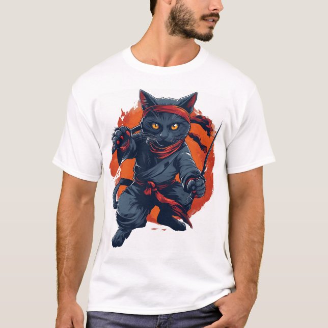 Camiseta Ninja Cat Furtividade (Frente)