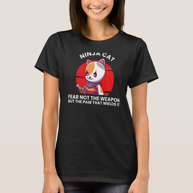 Camiseta Ninja Cat Ninjas Karate Warrior Graphic (Frente)