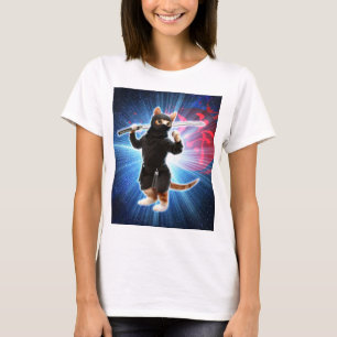 Camiseta Ninja Cat no espaço.