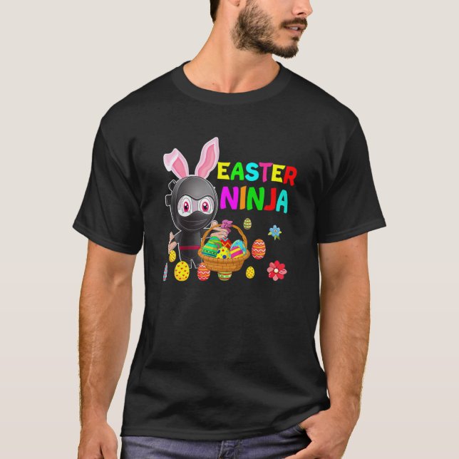 Camiseta Ninja Coelho Coelho Coelho Ovo Páscoa Bonitão Rapa (Frente)