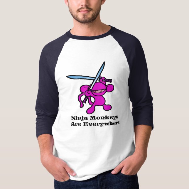 Camiseta Ninja cor-de-rosa aéreo (Frente)