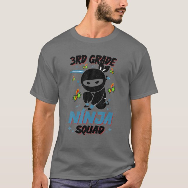 Camiseta Ninja Costume 3Rd Grau Equipe De Esquadrão De Grup (Frente)