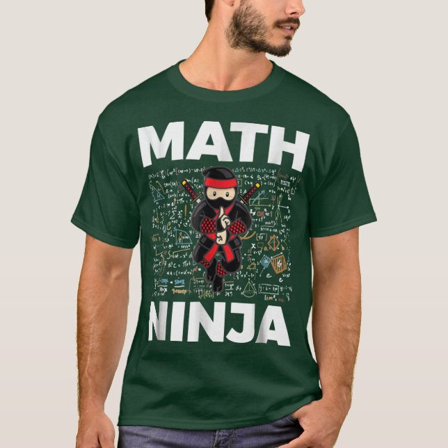 Camiseta Ninja da Matemática Divertido Para Amigo Aluno de  (Frente)