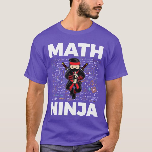 Camiseta Ninja da Matemática Divertido para Professor de Ma (Frente)