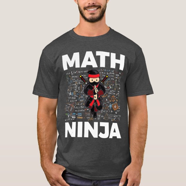 Camiseta Ninja da Matemática Divertido para Professor de Ma (Frente)