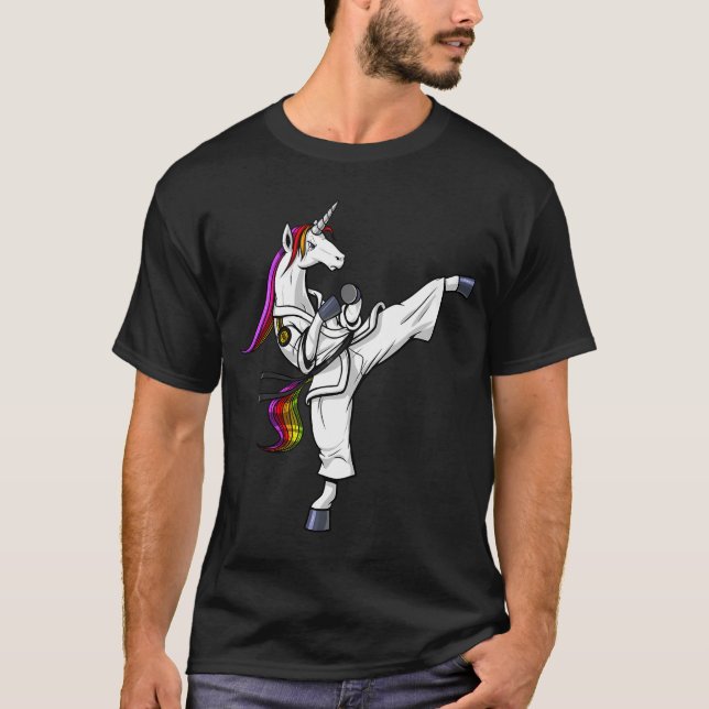 Camiseta Ninja de Karatê Unicórnio (Frente)