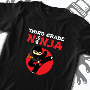 Camiseta Ninja do 3º ano Chuta o 1º dia de volta à escola