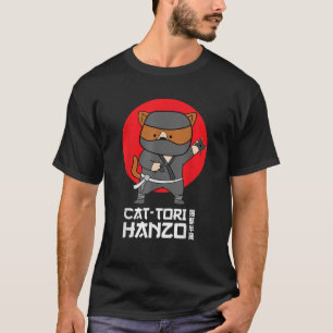 Camiseta Ninja do Gato de Anime Japonês para Fãs de Anime