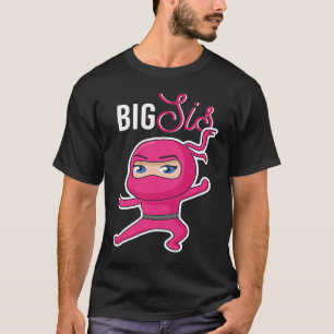 Camiseta Ninja Em Rosa Sui Ninja Rapariga Grande Sis