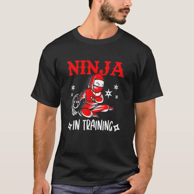 Camiseta Ninja Em Treinamento Para Shinobi Kids Karate (Frente)